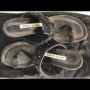 Manolo Blahnik Beaded Sandals